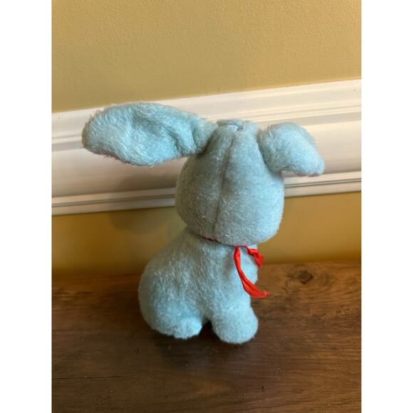 Vtg Blue Bunny Rabbit Plush Stuffed Animal Atlanta Novelty Gerber Vintage Haiti - Picture 3 of 10